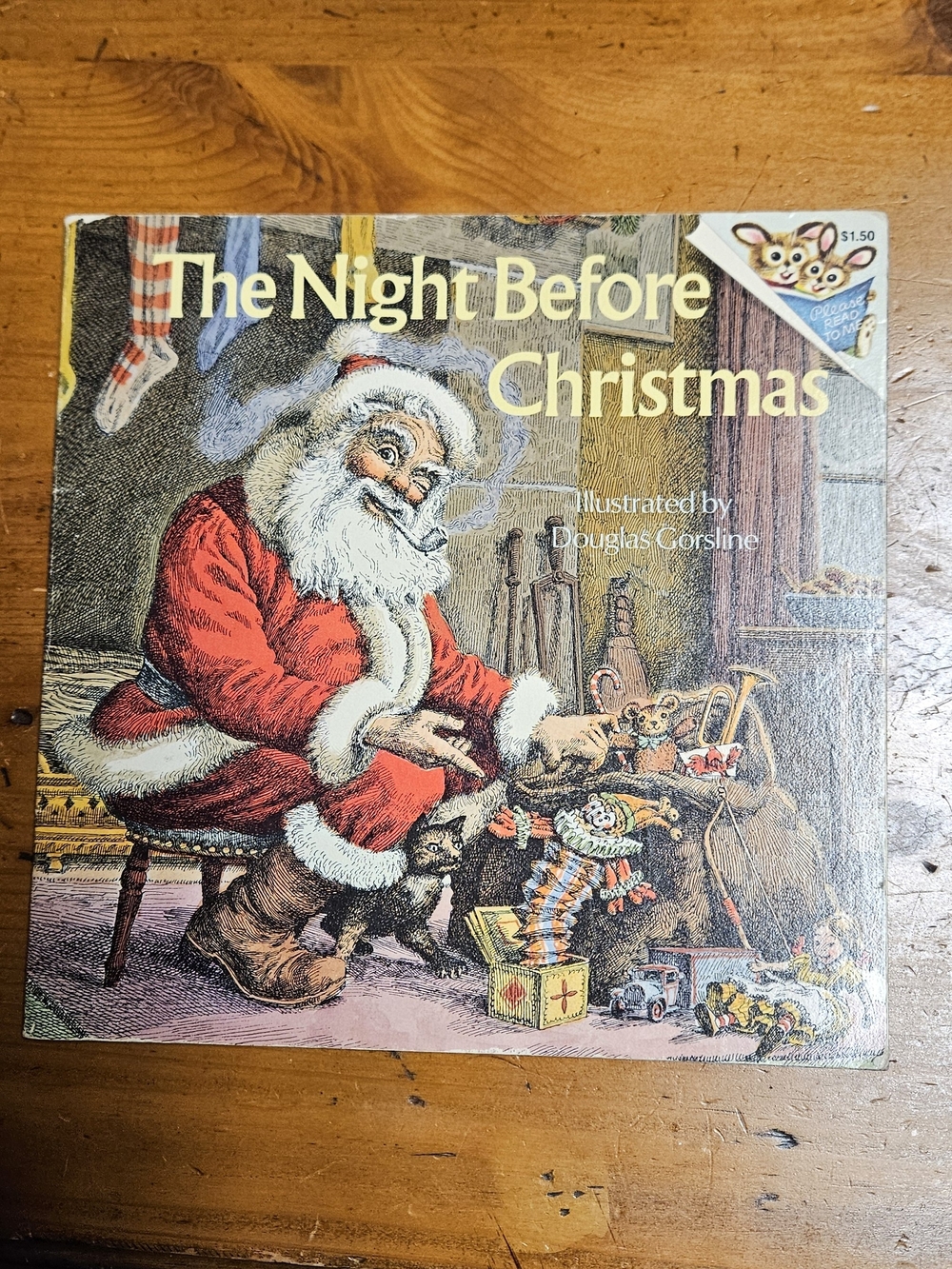Vintage The Night Before Christmas Holiday Book - Red